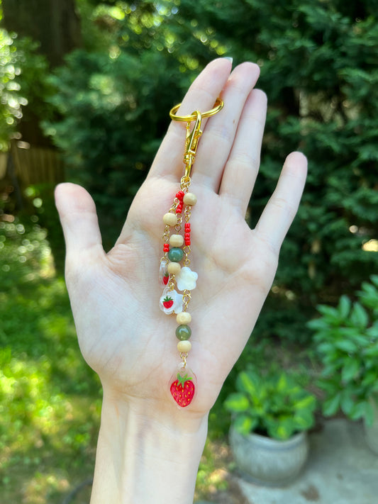 strawberry bloom – bag charm